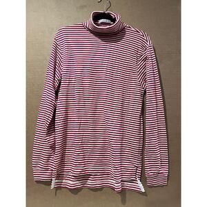 VTG 80s Garfinckels Turtleneck Shirt Red Cream Stripe
